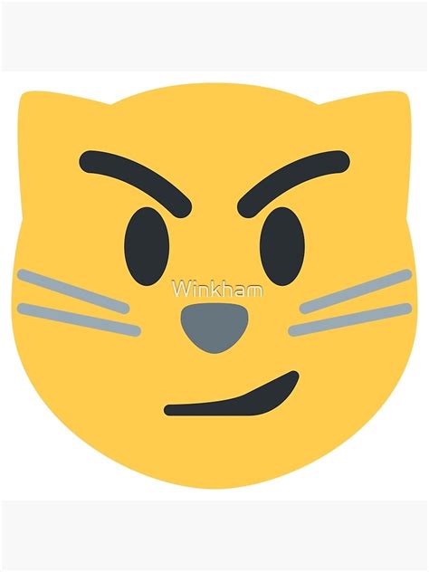 "Cat face with wry smile emoji" Canvas Print by Winkham | Redbubble