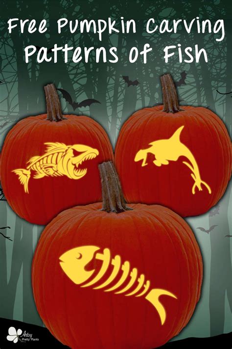 Free Fish Pumpkin Carving Patterns & Stencils - Artsy Pretty Plants