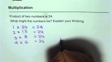 Product of Two Numbers is 24 Find All Factors - YouTube