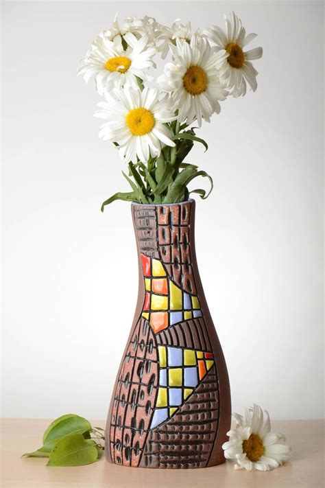 Unusual handmade ceramic vase clay vase decorative flower vase home living 1022685523 - BUY ...