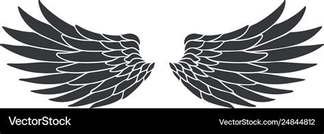 Silhouette bird angel animal wings fly decorative Vector Image