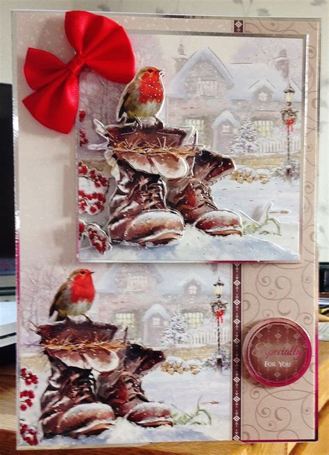 Christmas Card (33) - A5 - makings from Hunkydory 'Joy of Christmas' decoupage | Christmas cards ...