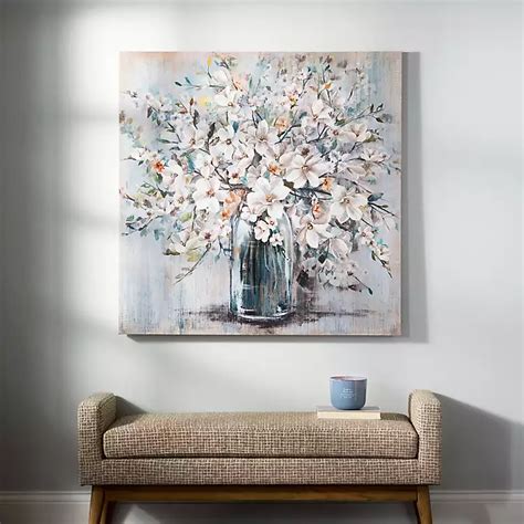 blue floral wall art