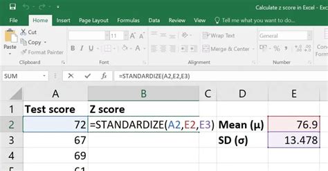 Z Score Table Excel Formula – Two Birds Home