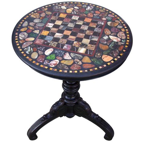 Marble Top Specimen Chess Table at 1stDibs | marble top chess table