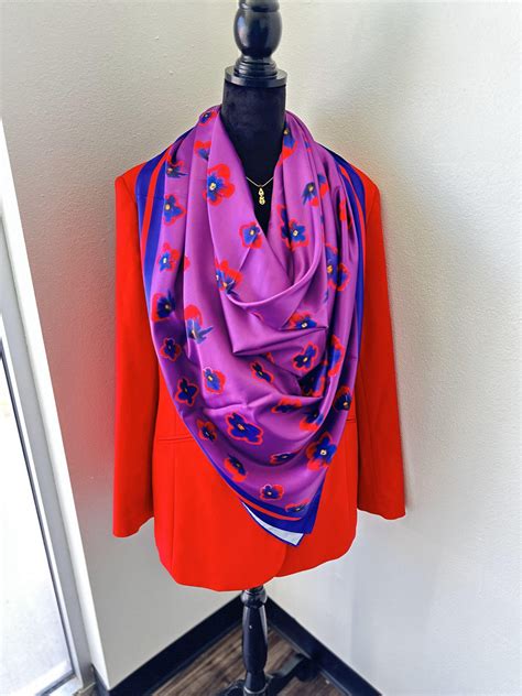 **NEW** Purple Violets Oversized Silk Scarf – Simply Greek