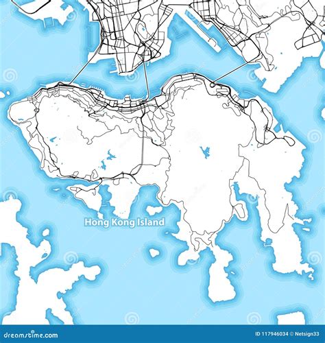 Map of Hong Kong Island stock vector. Illustration of continent - 117946034