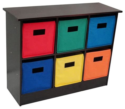 6 Bin Storage Cabinet - Espresso - Traditional - Toy Organizers - by Sourcing Solutions, Inc.