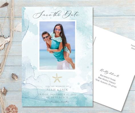 Save the Date Template Beach Save the Date Wedding Date - Etsy