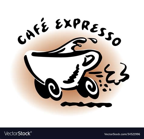 Cafe expresso logo id icon symbol a fast Vector Image