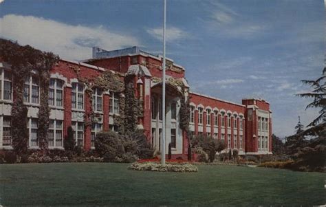 San Mateo High School California Postcard