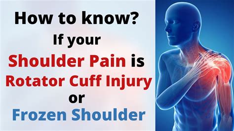 How to Know if you have Rotator Cuff Injury or Frozen Shoulder? Shoulder Pain, Causes, Treatment ...