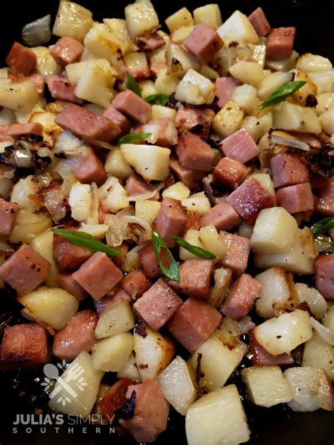 Fried Spam and Potatoes Recipe - Julias Simply Southern