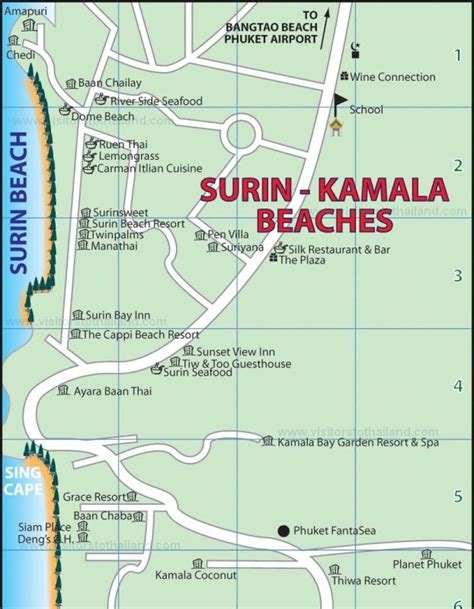 Kamala, Surin Beaches Map