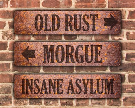 Custom Metal Street Signs Rust Wood or Stone Designs | Etsy