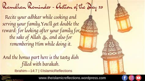 Ramadan Reminders Day 29 2019: Action of the Day - Islamic Reflections