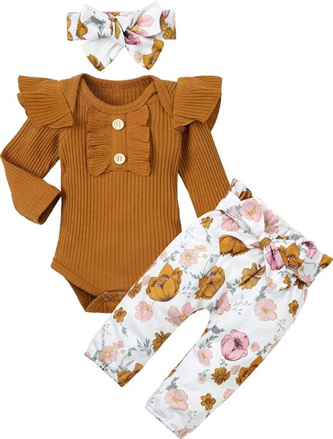 Baby Girls Clothes Cute Baby Clothes Girls Romper + Pant 3pcs Winter ...