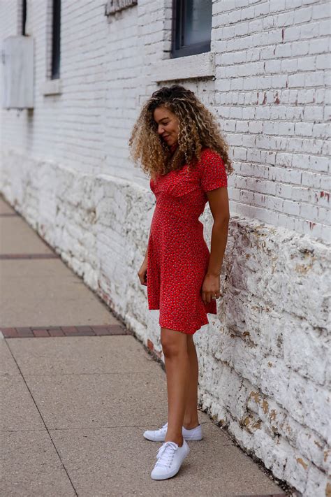 Red Dress and Sneakers - My Chic Obsession