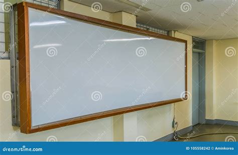 Large Classroom White Board with Wooden Frame Stock Photo - Image of backdrop, education: 105558242