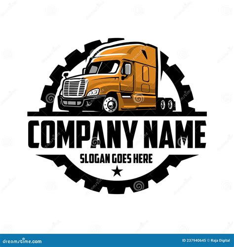 Semi Truck 18 Wheeler Trucking Ready Made Logo Design Stock Illustration - Illustration of ...