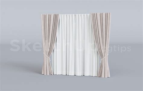 12719. Free Sketchup Curtain Model Download