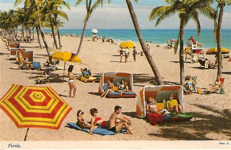 Vintage Beach Scene Florida FL Old Postcard by VintagePackRat