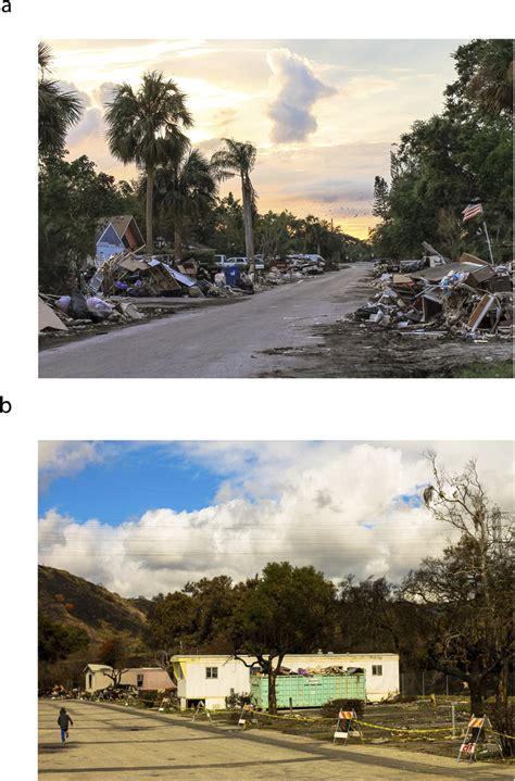 Aftermath of (a) Hurricane Irma, Southwest Florida (October 2017), and ...