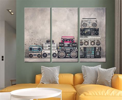 Vintage Boombox Canvas Dancer Gift Wall Art Boombox 80s - Etsy