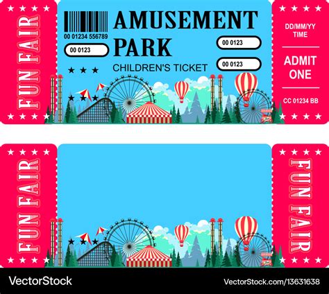 Ticket amusement park Royalty Free Vector Image