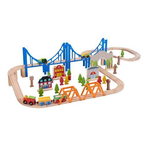 Spark Create Imagine Wooden Train Play Set, 75 Pieces [Walmart Exclusive] - Walmart.com