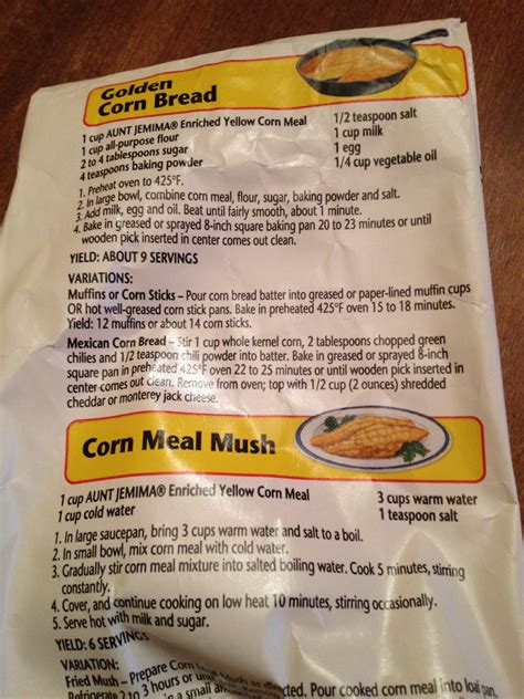 Aunt Jemima Cornbread Mix Recipe - Recipe Reference