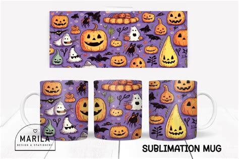 Cute halloween Mug Sublimation Design / halloween (2852443)