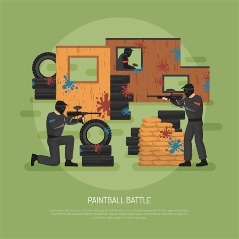 Paintball battle illustration | Free Vector