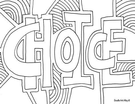 Word Coloring pages - DOODLE ART ALLEY