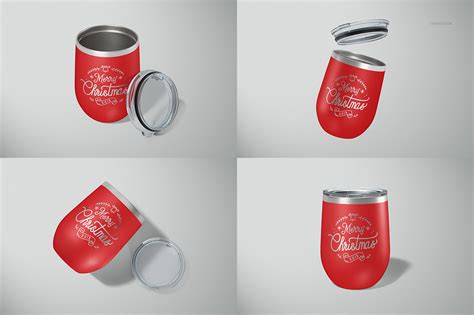 12oz Stemless Wine Cup Mockup Set on Behance