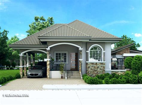 Modern Two Bedrooms And Two Bathrooms Bungalow House Plan