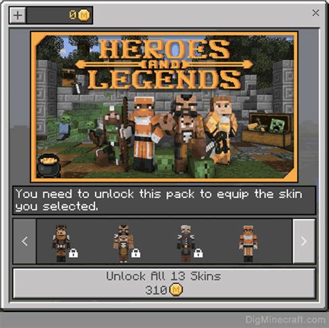 Heroes and Legends Skin Pack in Minecraft