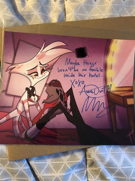 Got my Angel Dust print with my favorite quote from the Addict music video : r/HazbinHotel