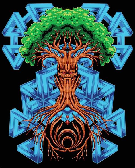 God of tree with geometric background 10698455 Vector Art at Vecteezy