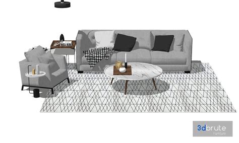 Sofa set Sketchup 3d model Sketchup Download Free 3dbrute