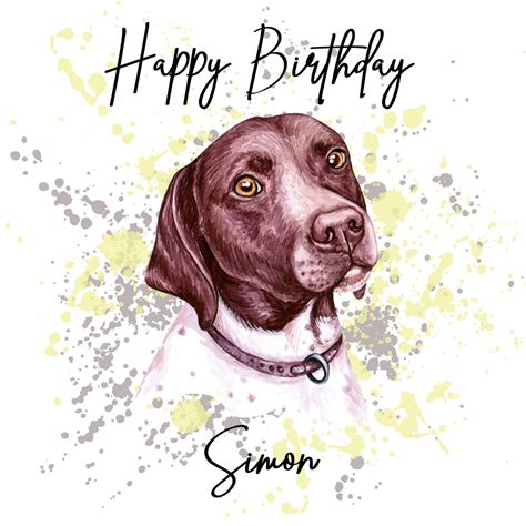 Personalised Pointer Dog Birthday Card Dog Breed greeting | Etsy