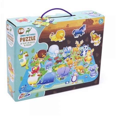 3D Animal Map World Puzzle - Moons Toy Store