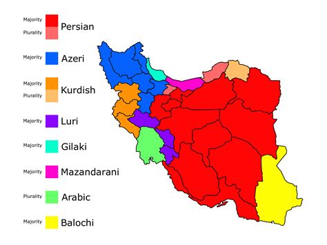 Languages in Iran by Province; 2010 : r/MapPorn