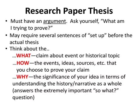 PPT - Research Paper Thesis PowerPoint Presentation, free download - ID:2253323