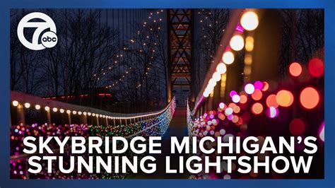 SkyBridge Michigan gets 150K lights for winter holiday display - YouTube