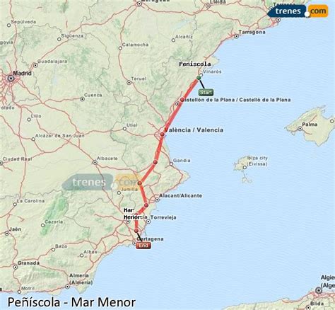 Cheap Peñíscola to Mar Menor trains, tickets from 34,90 € - Trenes.com