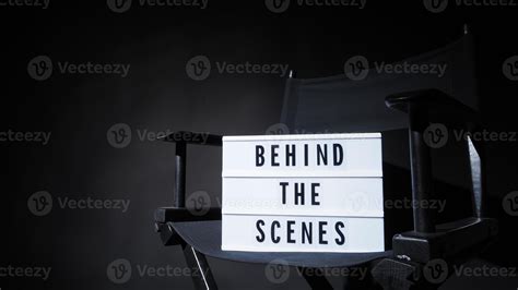 Director chair with behind the scene banner light box. 5223819 Stock Photo at Vecteezy