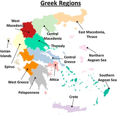 Greek regions on the map. | Download Scientific Diagram