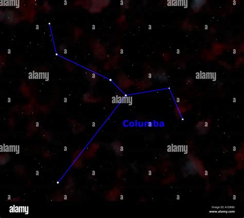 Columba Constellation Showing Name And Sign Stock Photo - Alamy