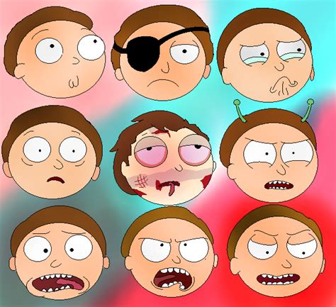 Morty Smith facal expressions by Maz-twinkle14 on DeviantArt